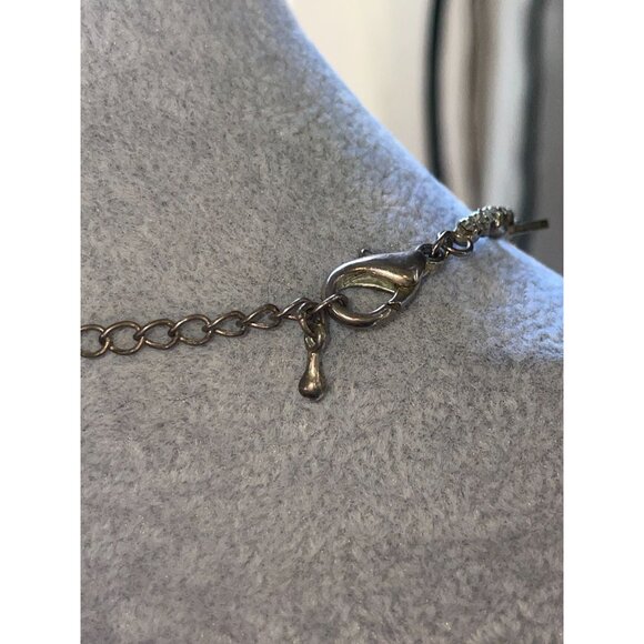 Marquise Leaf V-Shape Rhinestone Choker Necklace Y2K - Picture 6 of 7